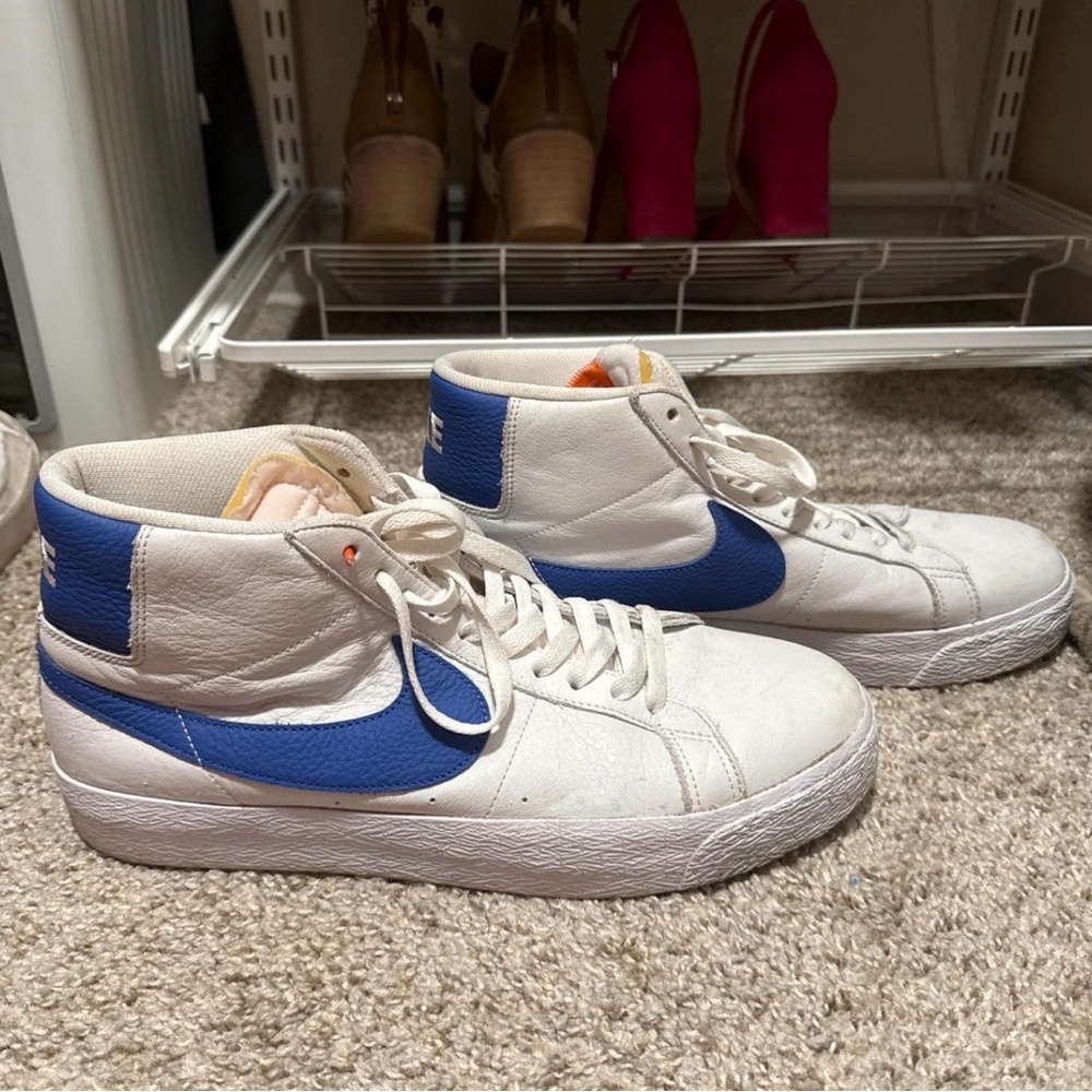 Nike White and Blue High-Tops